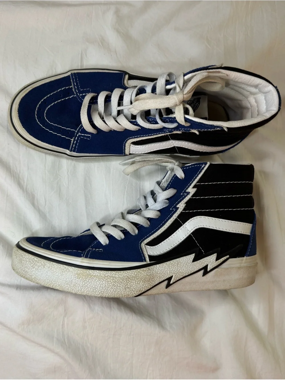 Vans High-Top Sneakers in Navy, Black & White